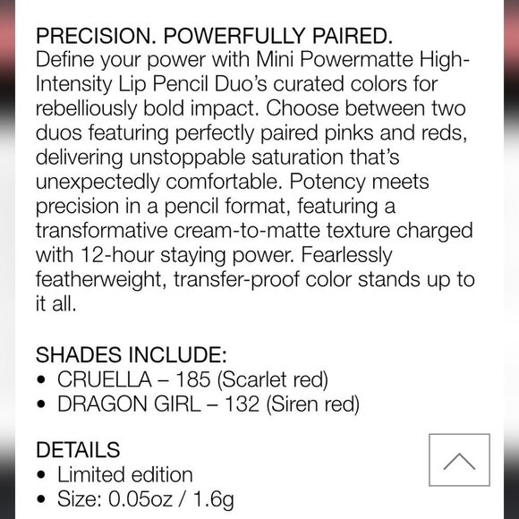 NARS Cosmetics Mini PowerMatte High-Intensity Lip Pencil Duo - Picture 6 of 6